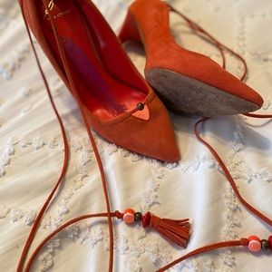 B by Brian Atwood Tie Up Heels